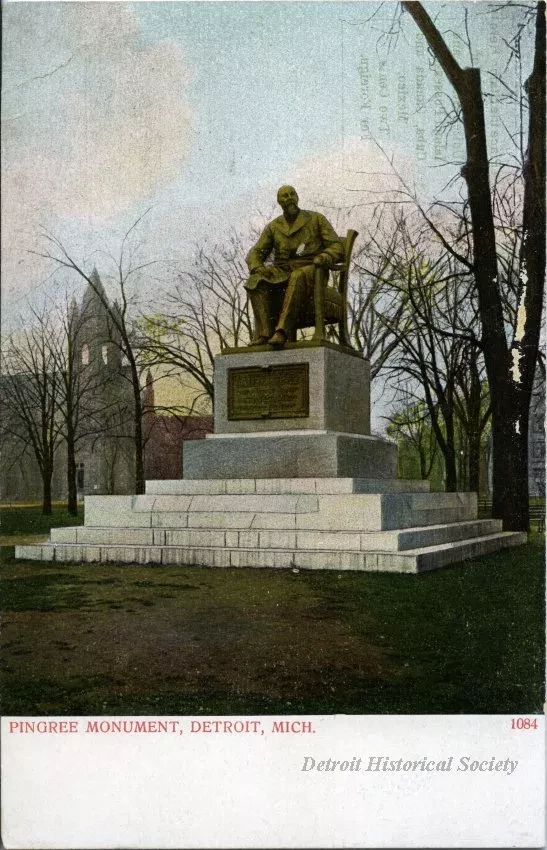 Postcard - Pingree Monument, Detroit, Mich.