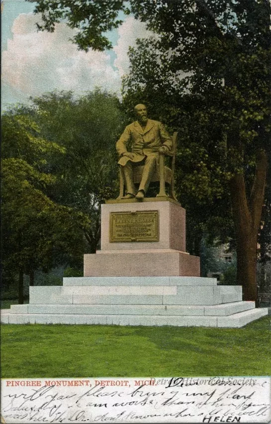Postcard - Pingree Monument, Detroit, Mich.