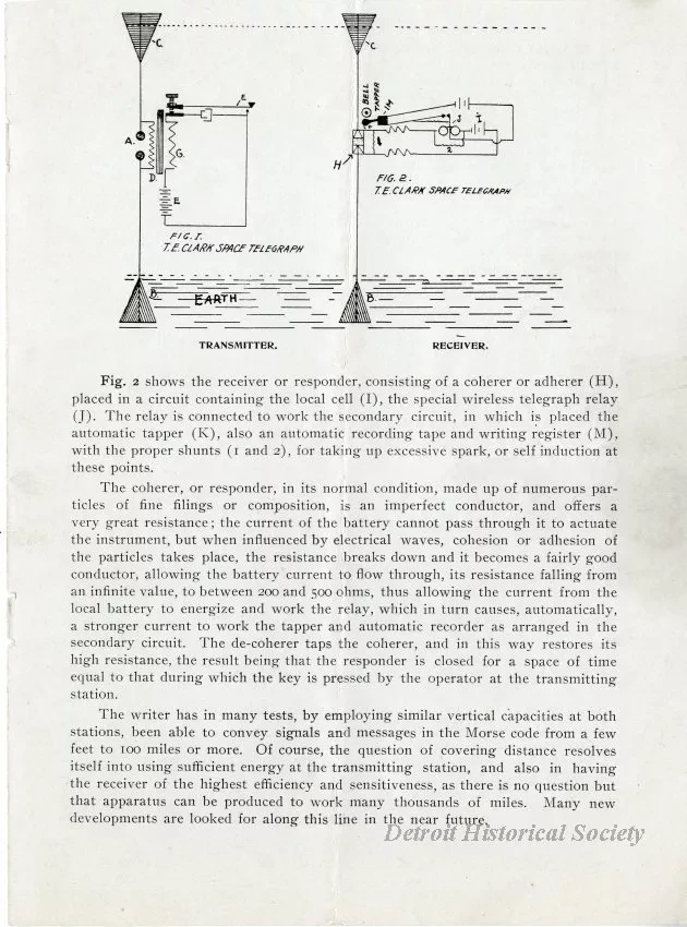 Handbill - Read what an observer at the Michigan State Fair has to say about the Thos. E. Clark. Apparatus and its Future Possibilities