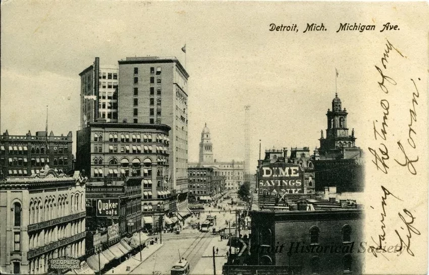 Postcard - Detroit, Mich. Michigan Ave.