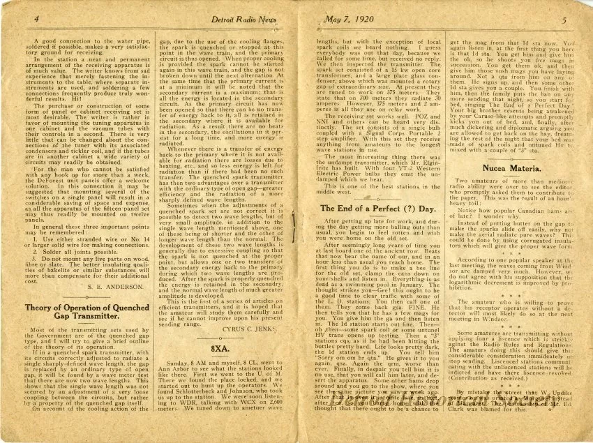 Newsletter - Detroit Radio News, Vol. 1, No. 4