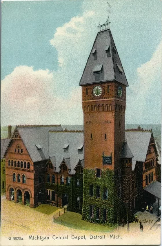 Postcard - Michigan Central Depot, Detroit, Mich.