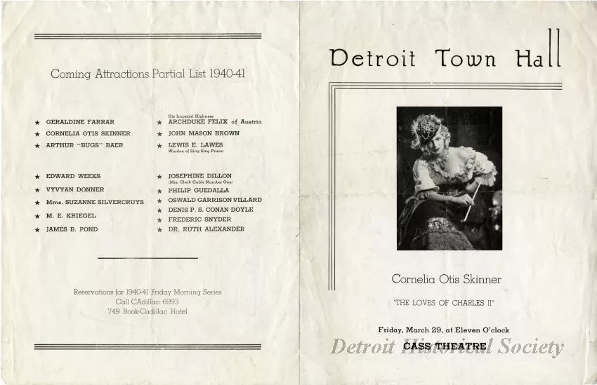 Program, Theater - Detroit Town Hall