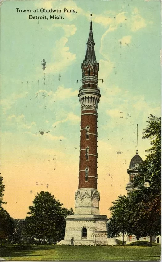 Postcard - Tower at Gladwin Park, Detroit, Mich.