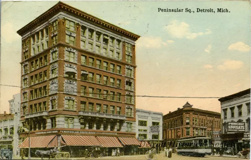 Postcard - Peninsular Sq., Detroit, Mich.