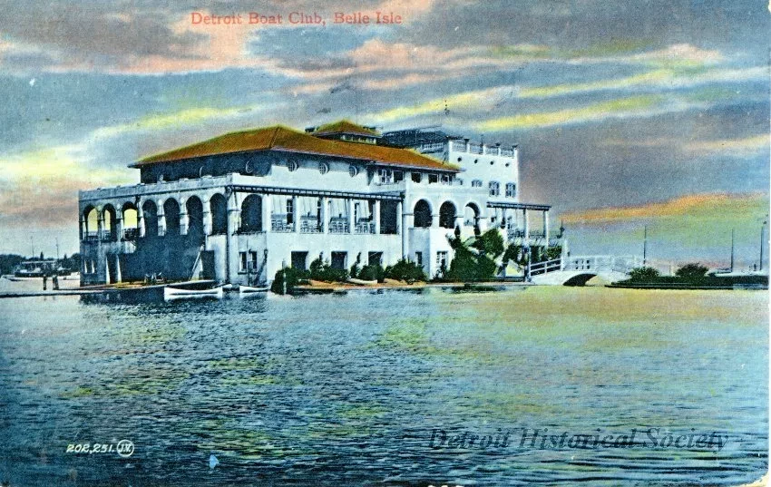 Postcard - Detroit Boat Club, Belle Isle.