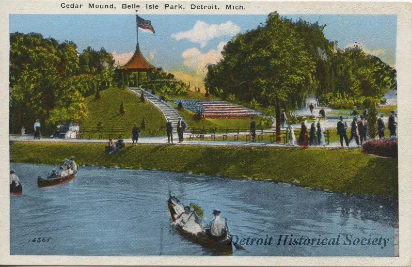 Postcard - Cedar Mound, Belle Isle Park, Detroit, Mich.