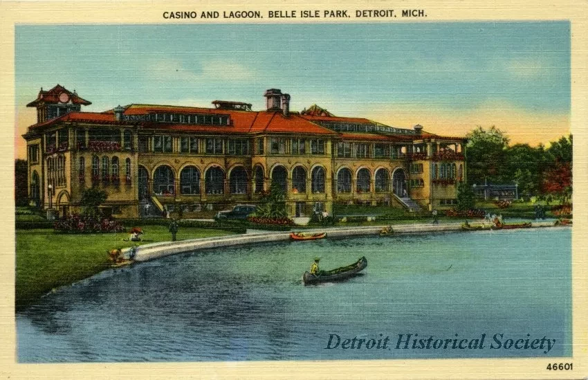 Postcard - Casino and Lagoon, Belle Isle Park, Detroit, Mich.