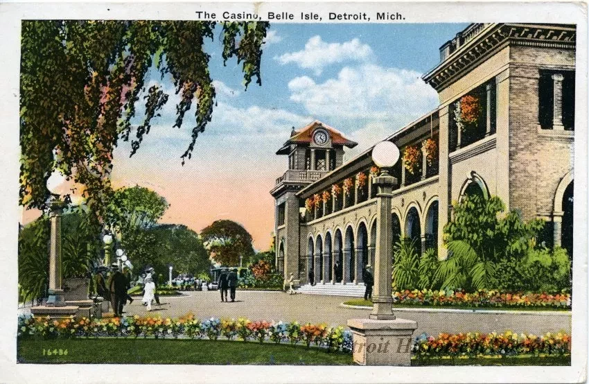 Postcard - The Casino, Belle Isle, Detroit, Mich.