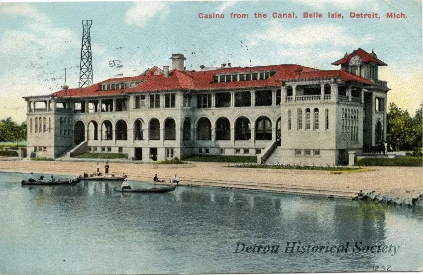 Postcard - Casino from Canal, Belle Isle, Detroit, Mich.