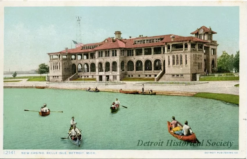 Postcard - New Casino, Belle Isle, Detroit, Mich.