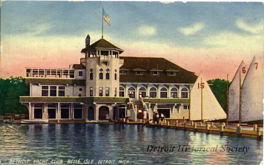 Postcard - Detroit Yacht Club, Belle Isle, Detroit, Mich.