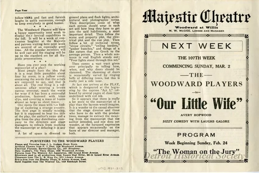 Program, Theater