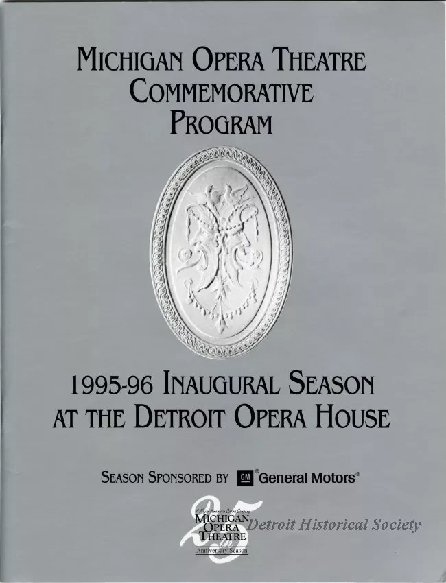 Program, Theater - Michigan Opera Theatre Commemorative Program