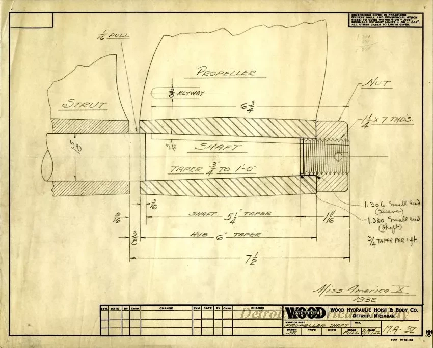 Drawing, Technical - Propeller Shaft