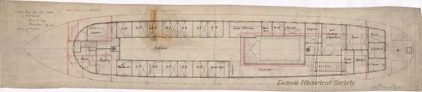 Drawing, Technical - Cabin Plan for Strs. 59/60 for Ft. & P.M. R.R.