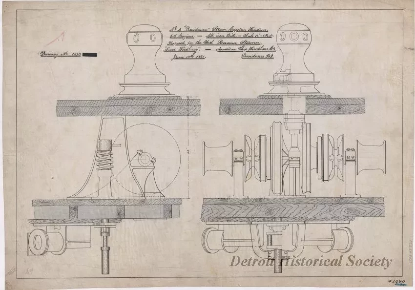 Drawing, Technical - No. 4 'Providence' Steam Capstan Windlass