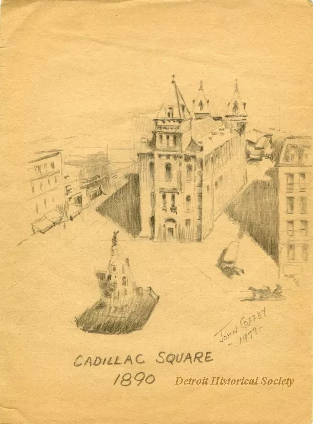 Sketch - Cadillac Square 1890