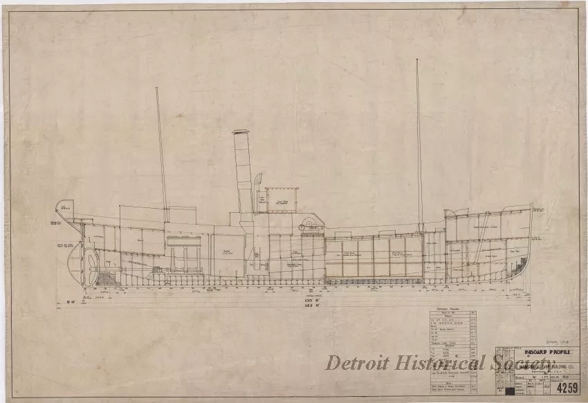Drawing, Technical - Inboard Profile
[trawler, Spray]