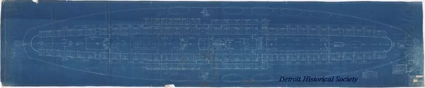 Blueprint - Str. [Steamer] No. ---, Upper Deck, Joiner Plan