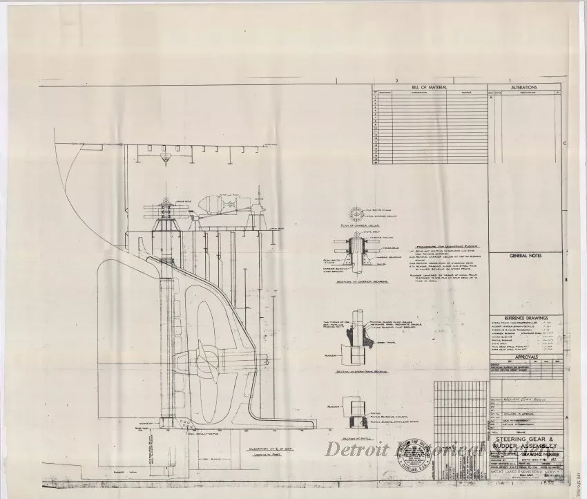 Drawing, Technical - Steering Gear & Rudder Assembly