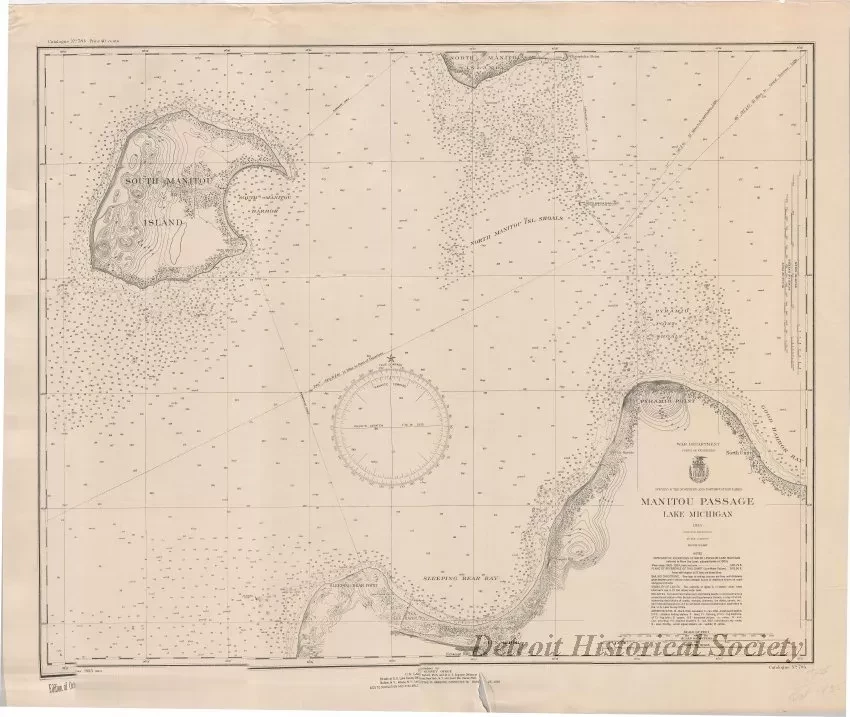 Chart, Navigational - Manitou Passage, Lake Michigan