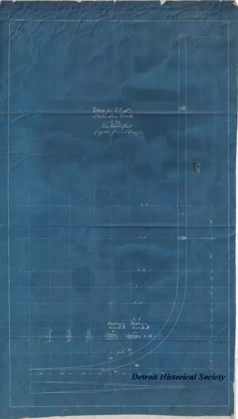 Blueprint - Stem for S.S. [Steamship] No. 7