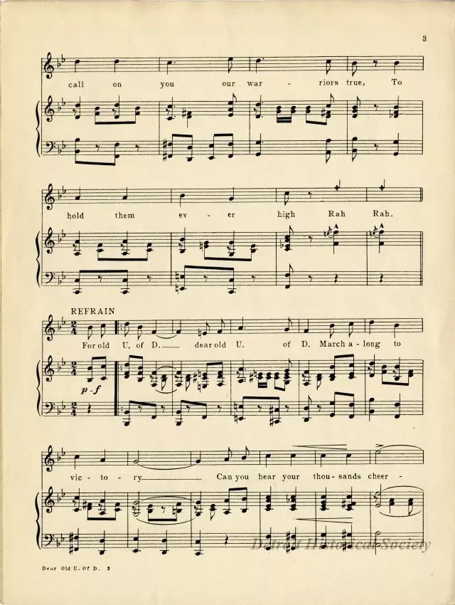 Music, Sheet - Dear Old U of D