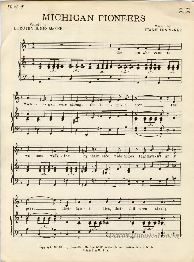 Music, Sheet - Michigan We Honor Thee