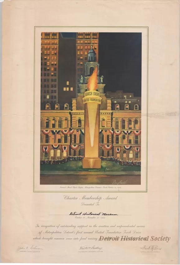 Poster - Torch Drive United Foundation,
Charter Membership Award