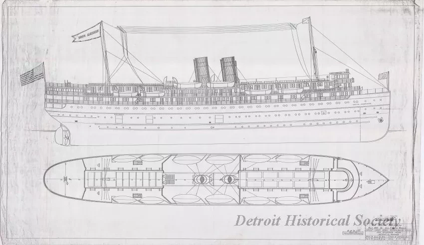 Drawing, Technical - SS South American,
Built in 1915 by G. L. [Great Lakes] Engineering Works
