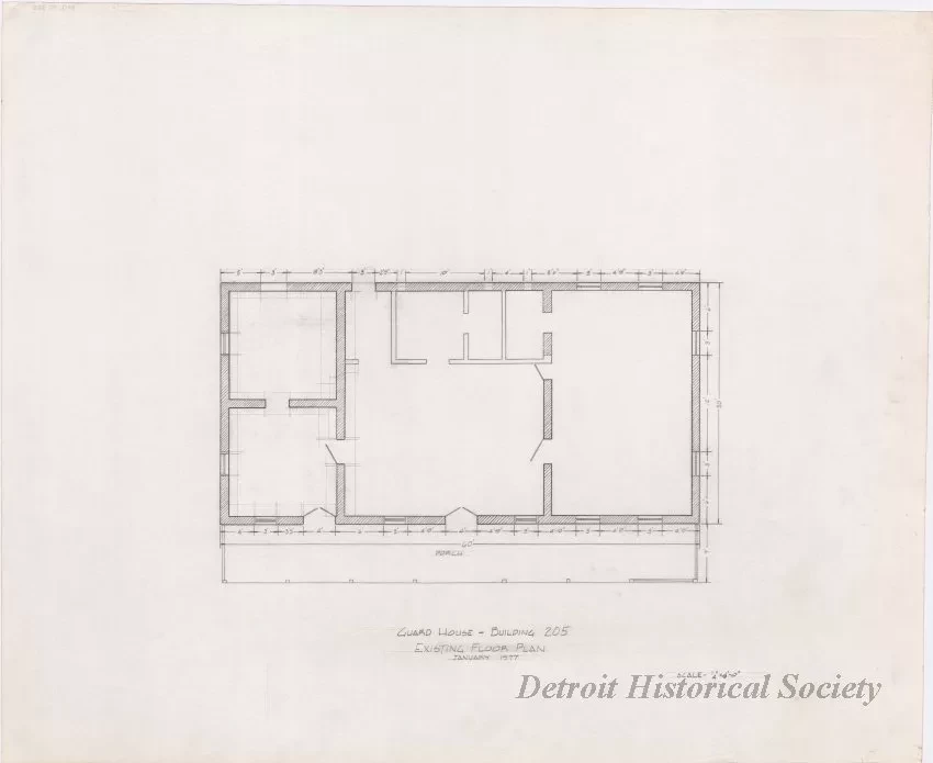 Blueprint - Guard House - Building 205, Existing Floor Plan
