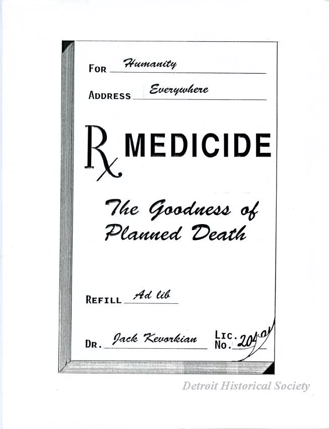 Drawing - Medicide; The goodness of Planned Death