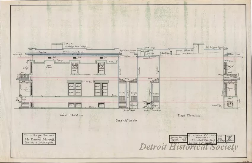 Drawing, Architectural - West Elevation,
East Elevation