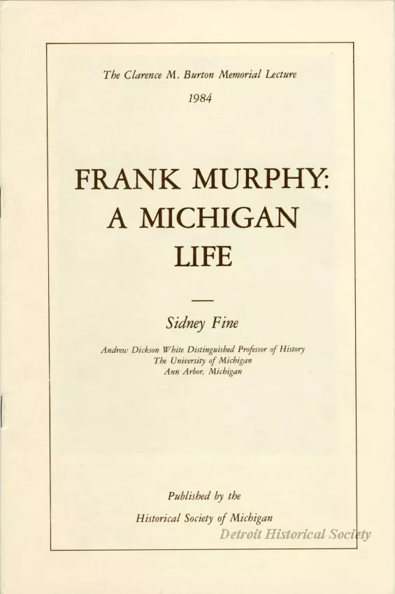 Booklet - Frank Murphy: A Michgian Life