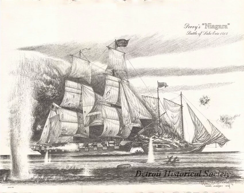 Print - Perry's "Niagara," Battle of Lake Erie, 1813