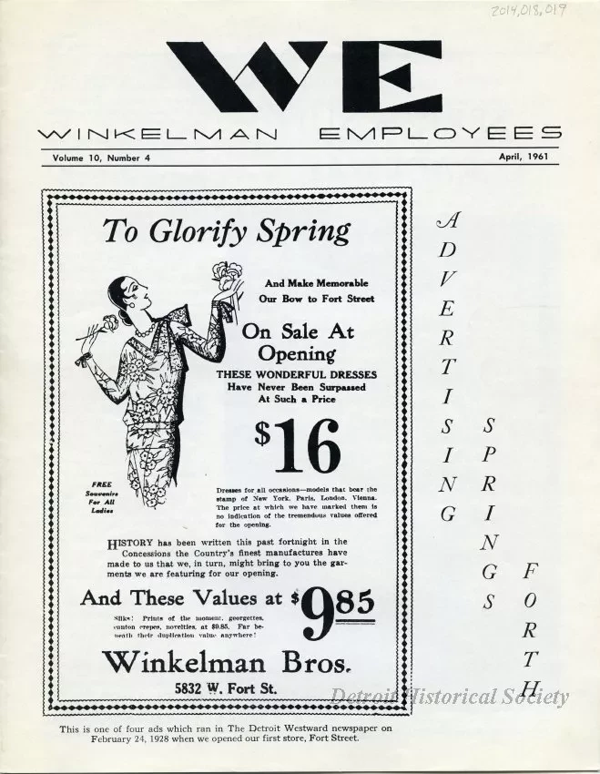 Newsletter - WE Winkelman Employees, vol. 10, no. 4
April, 1961