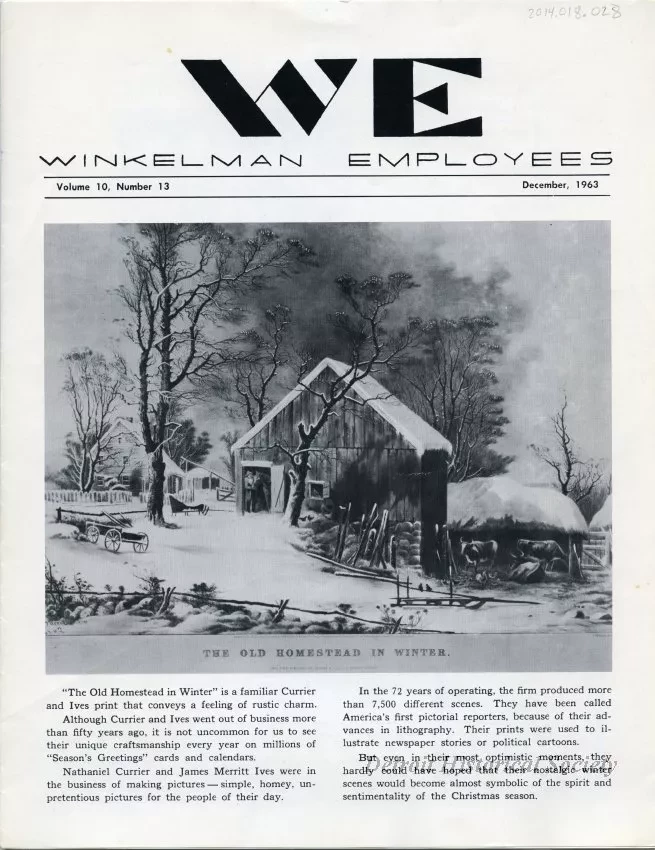 Newsletter - WE Winkelman Employees, vol. 10, no. 13
December, 1963