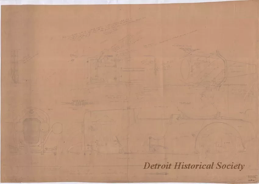Drawing, Technical - "Vitesse" Airplane Type Autocycle - Pure Streamline Body