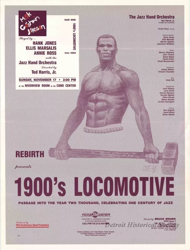 Poster - Rebirth Presents 1900's Locomotive,
Passage into the Year Two Thousand, Celebrating One Century of Jazz