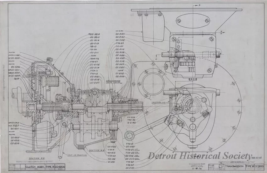 Drawing, Technical - Clutch Assy. Type "R"
Transmission Type "A"