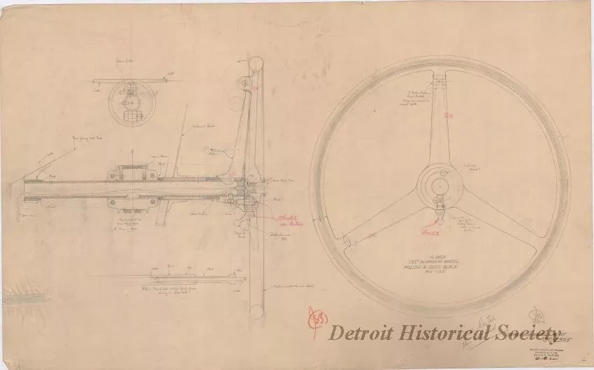 Drawing, Technical - Steering Wheel Layout