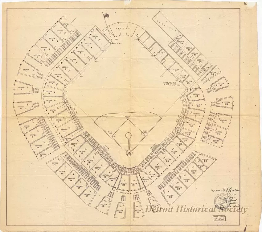 Blueprint - Briggs Stadium, Detroit, 22 June 1950