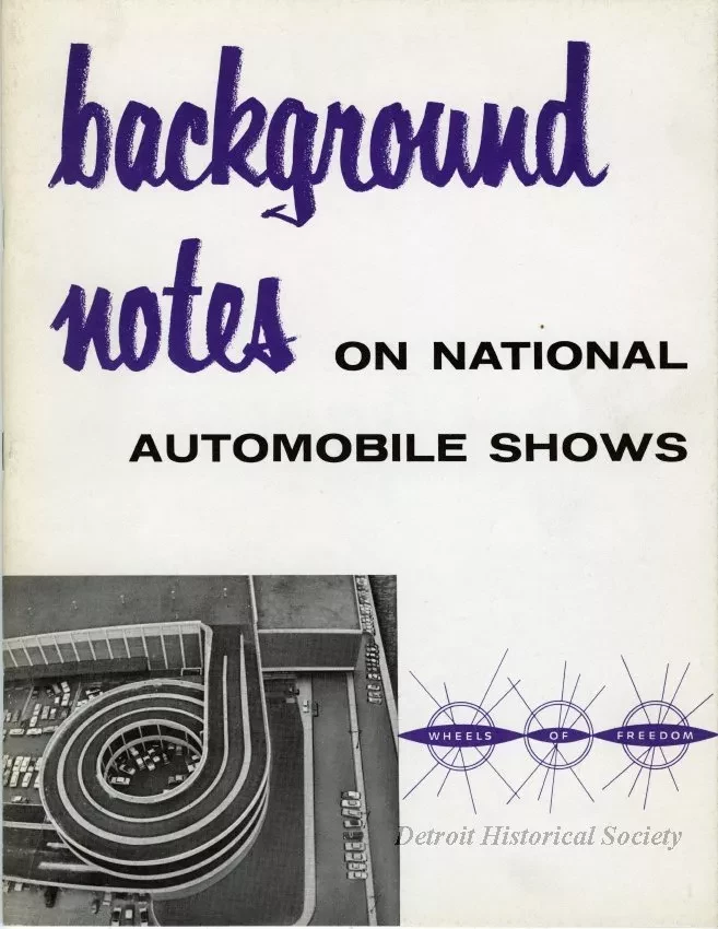 Booklet - Background Notes on National Automobile Shows