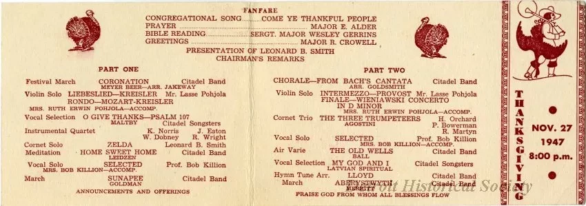 Program, Concert