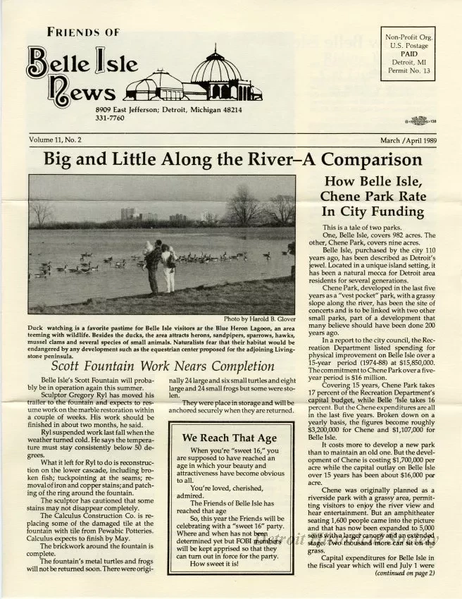 Newsletter - Friends of Belle Isle News, Vol. 11, No. 2