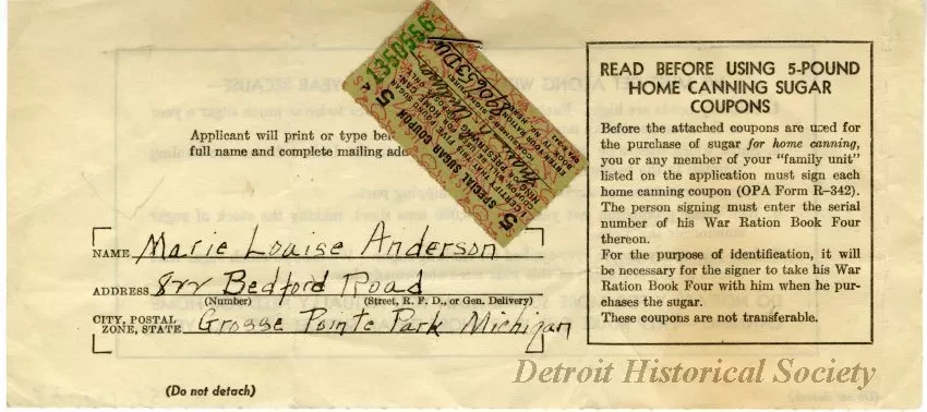 Coupon, Ration