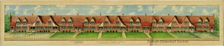 Drawing, Architectural - Design for Oakman Terrace - 18 Family,
Schaefer Road Between Warren & Ford Road