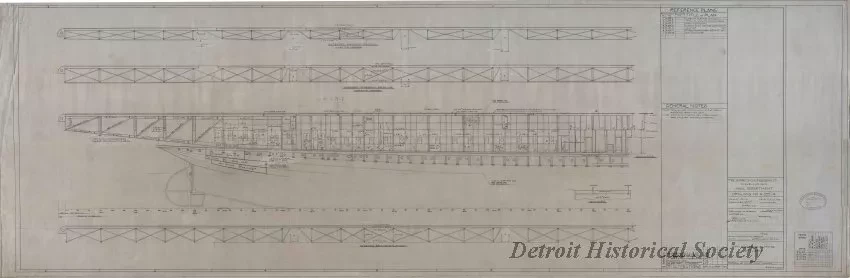 Drawing, Technical - Main Deck Side Plating - Aft End