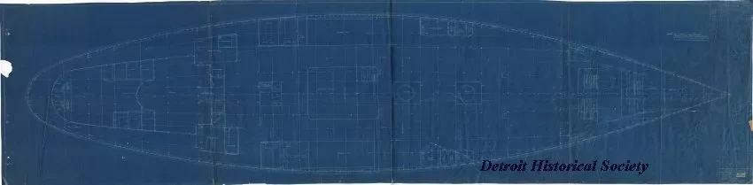 Blueprint - Steamer No. 168, Main Deck Cabin Plan